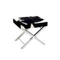 Chaise ottomane en acier inoxydable chromé