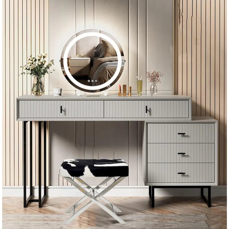 Chaise ottomane en acier inoxydable chromé