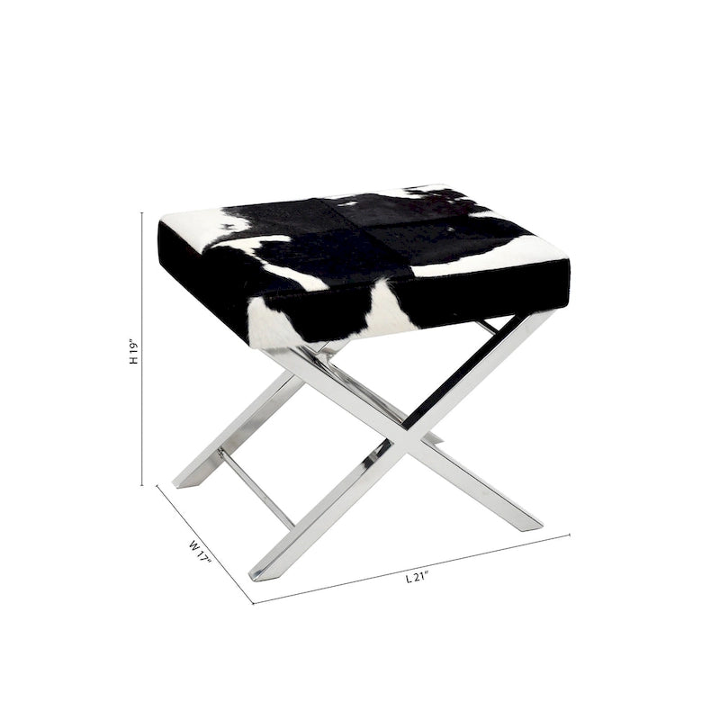Chaise ottomane en acier inoxydable chromé