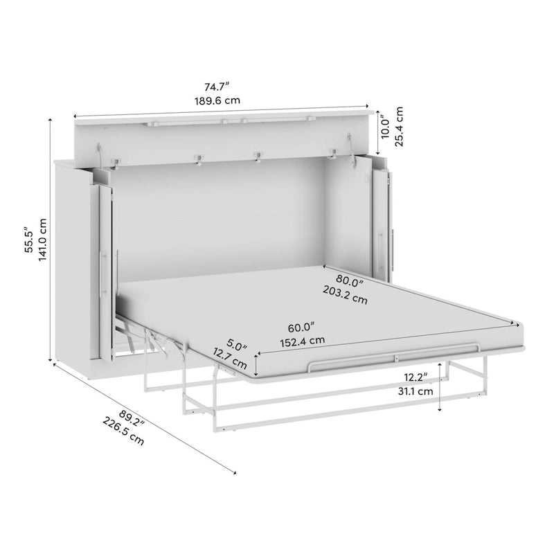 Lit armoire avec matelas pour chambre d'amis