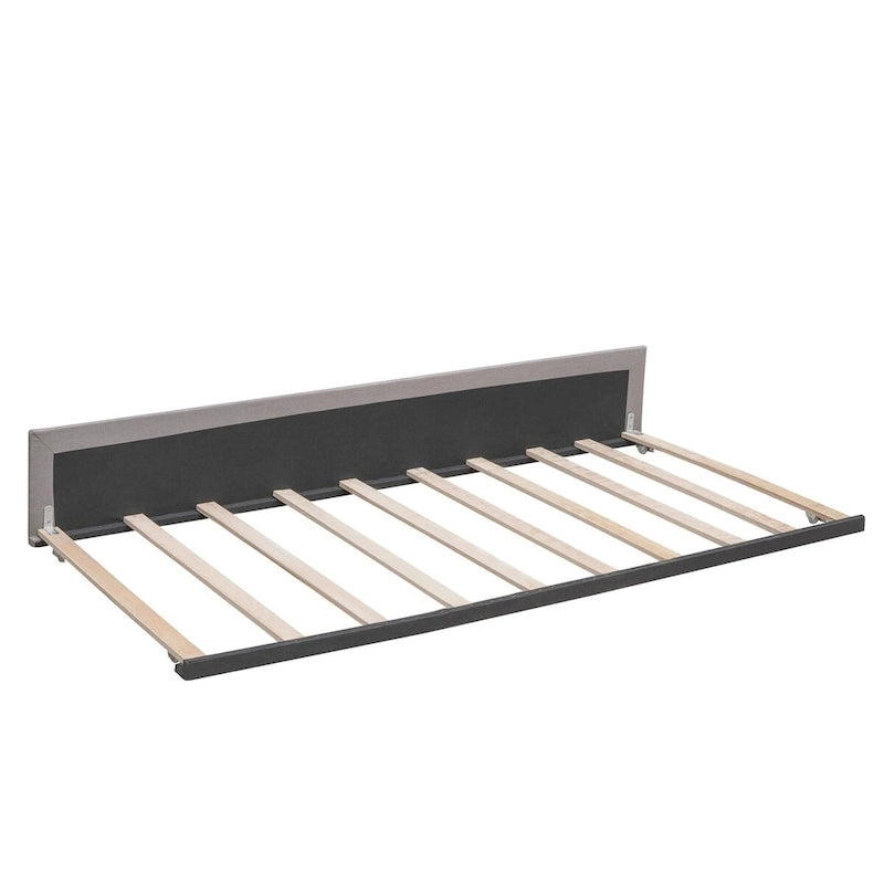 Lit plateforme en tissu de lin