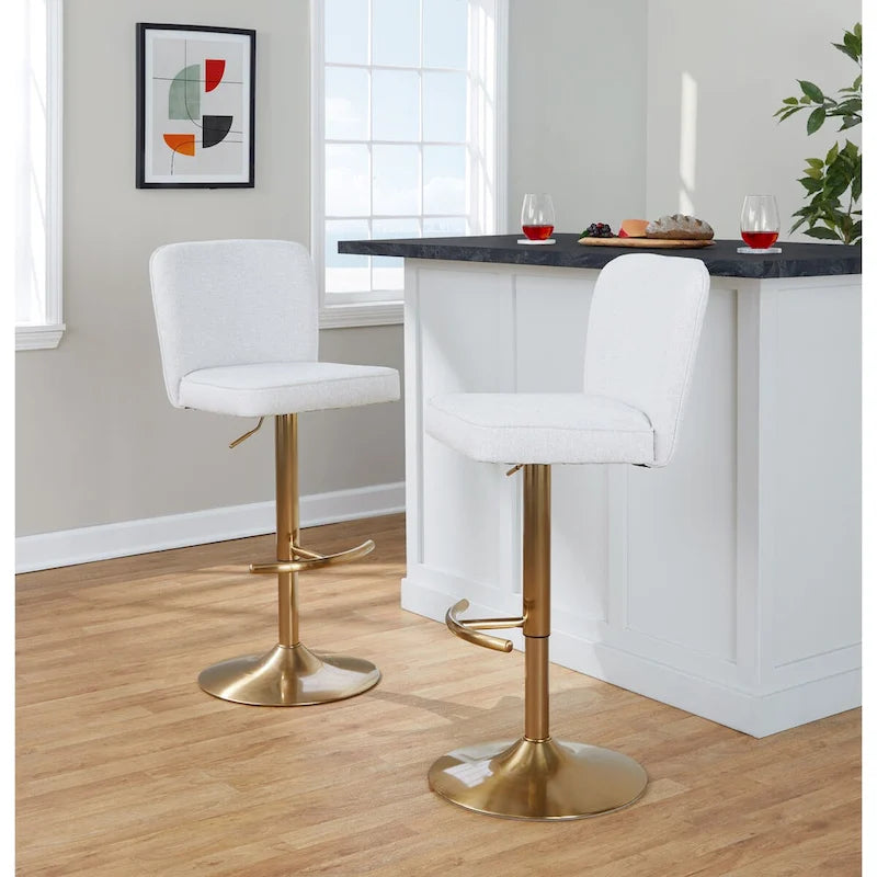 Tabouret de bar réglable avec repose-pieds rond en T