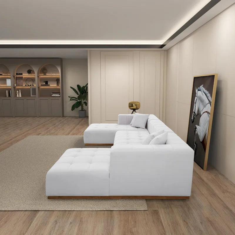 Canapé d'angle en U 3 places en velours