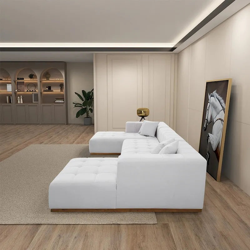 Canapé d'angle en U 3 places en velours