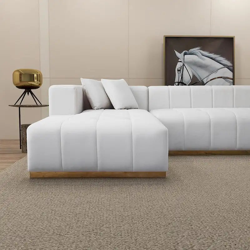 Canapé d'angle en U 3 places en velours