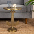 Table d'appoint nautique avec pied ancre