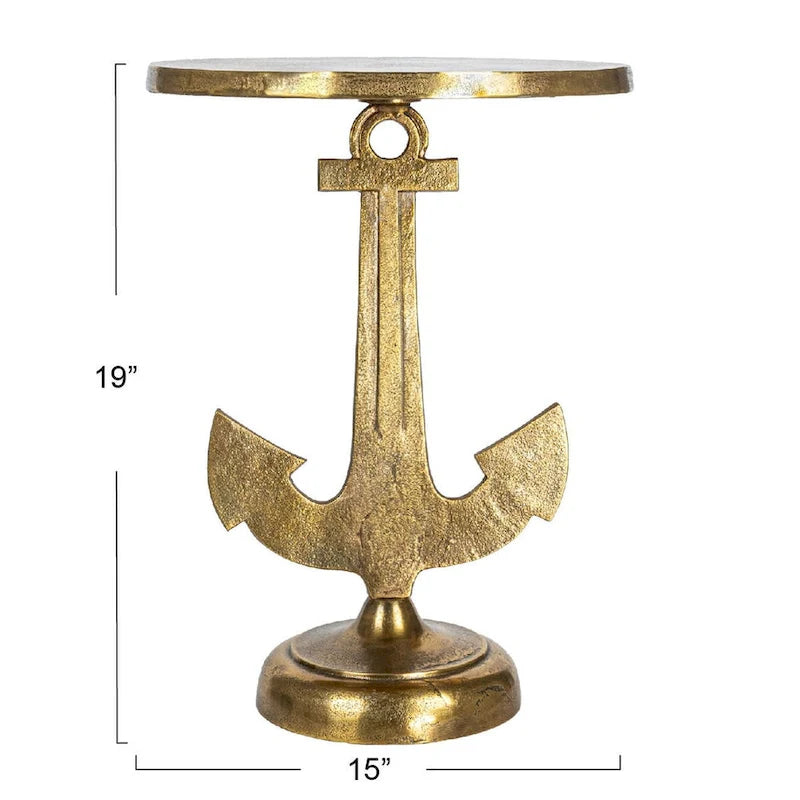 Table d'appoint nautique avec pied ancre