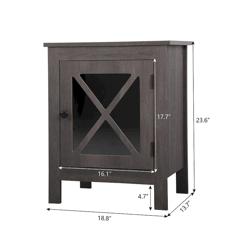 Table de chevet industrielle avec porte