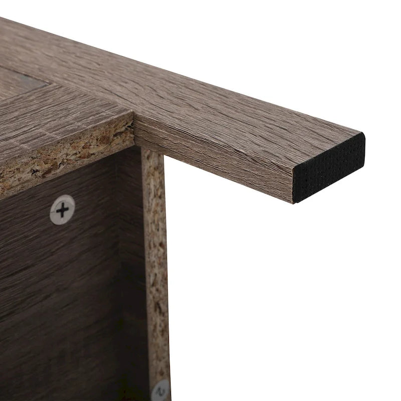 Table de chevet industrielle avec porte
