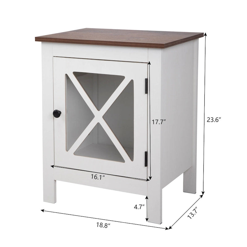 Table de chevet industrielle avec porte