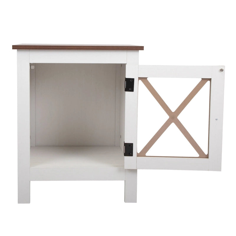 Table de chevet industrielle avec porte