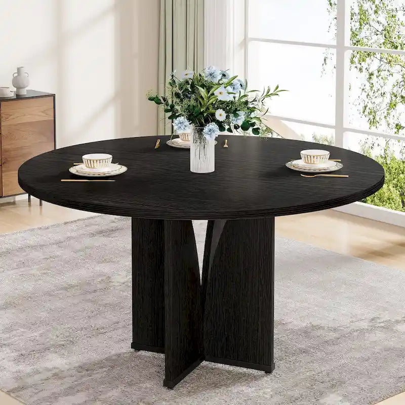 Table à manger ronde pour cuisine et salle à manger