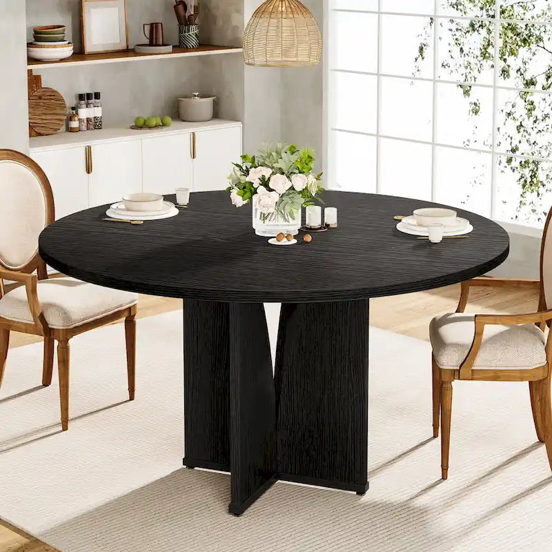 Table à manger ronde pour cuisine et salle à manger