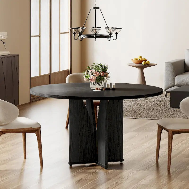 Table à manger ronde pour cuisine et salle à manger