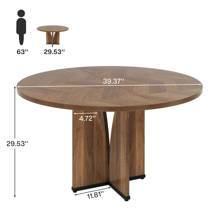 Table à manger ronde pour cuisine et salle à manger