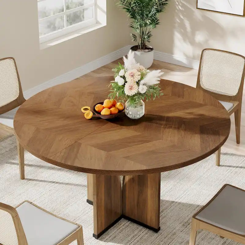 Table à manger ronde pour cuisine et salle à manger