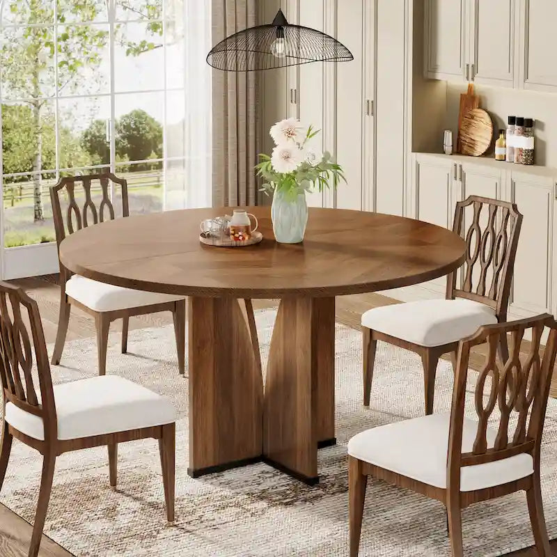 Table à manger ronde pour cuisine et salle à manger