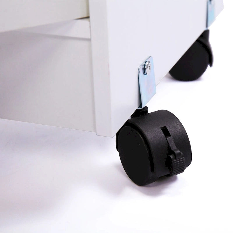 Meuble de rangement blanc pour micro-ondes avec roulettes universelles - 24*14.6*30.8
