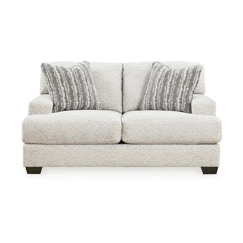 Causeuse avec 2 coussins décoratifs, polyester gris