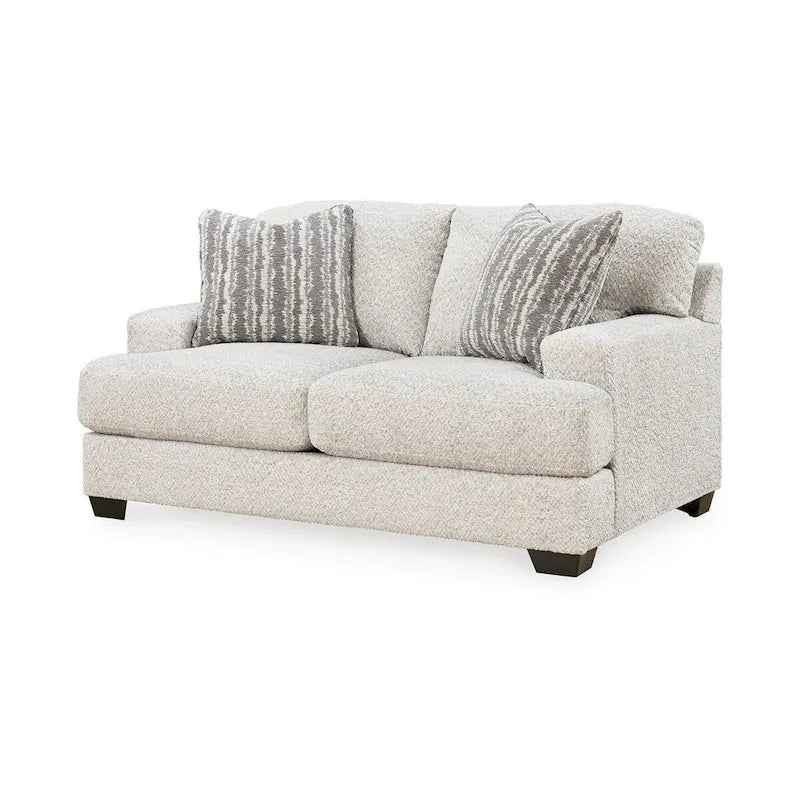 Causeuse avec 2 coussins décoratifs, polyester gris