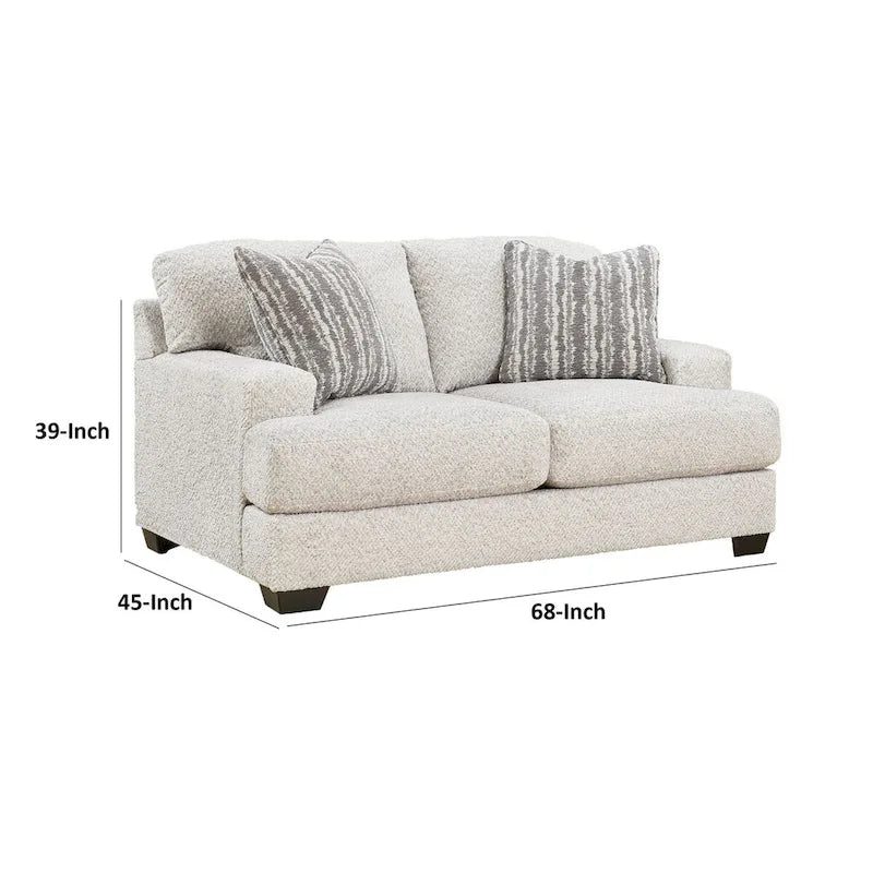 Causeuse avec 2 coussins décoratifs, polyester gris