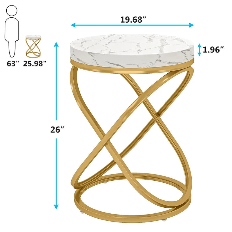 Table d'appoint ronde avec piètement métallique