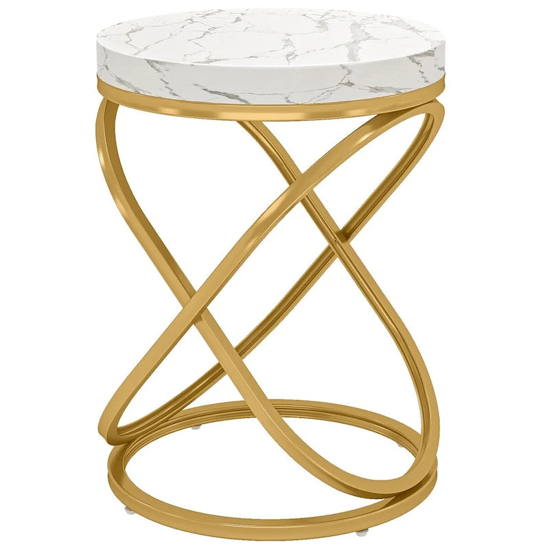 Table d'appoint ronde avec piètement métallique