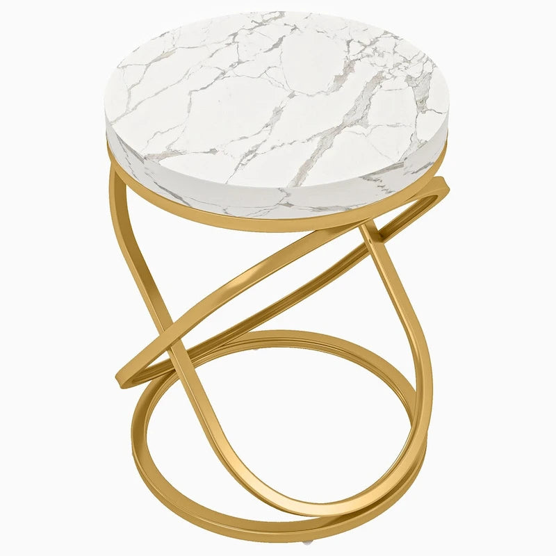 Table d'appoint ronde avec piètement métallique