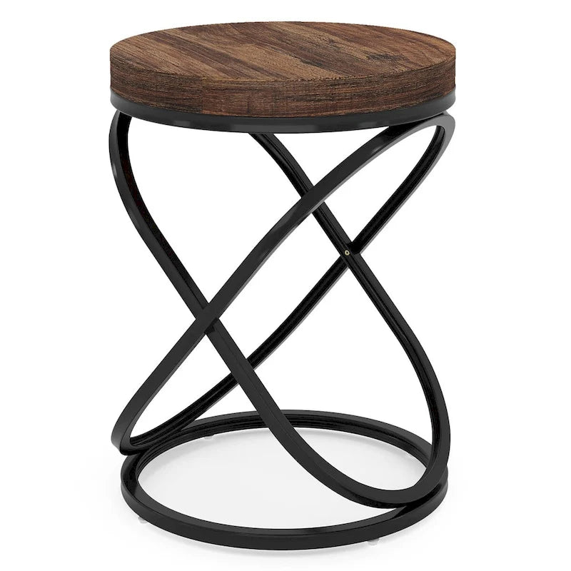 Table d'appoint ronde avec piètement métallique
