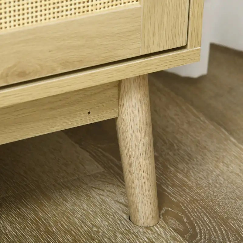 Buffet de salle à manger avec portes en rotin, Naturel