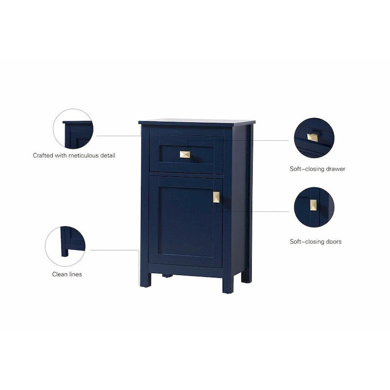Meuble de rangement autoportant Indigo Home de 18 pouces pour salle de bain