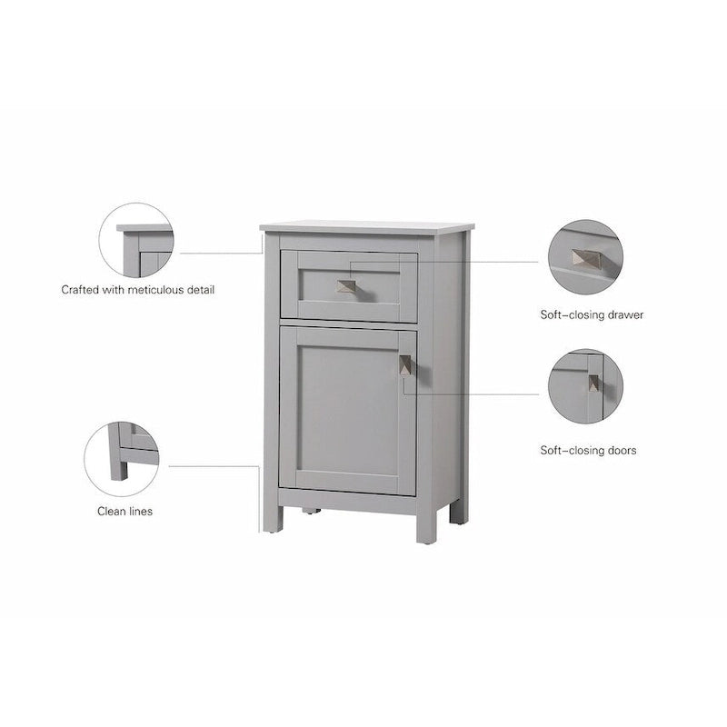 Meuble de rangement autoportant Indigo Home de 18 pouces pour salle de bain