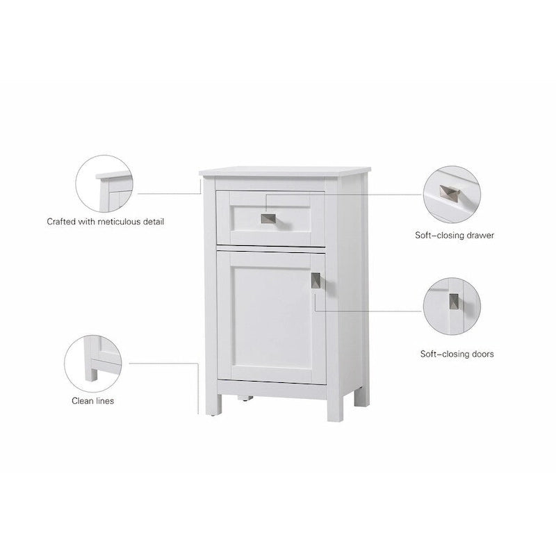 Meuble de rangement autoportant Indigo Home de 18 pouces pour salle de bain