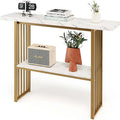 Table console 2 niveaux pour salon, table de couloir moderne pour entrée